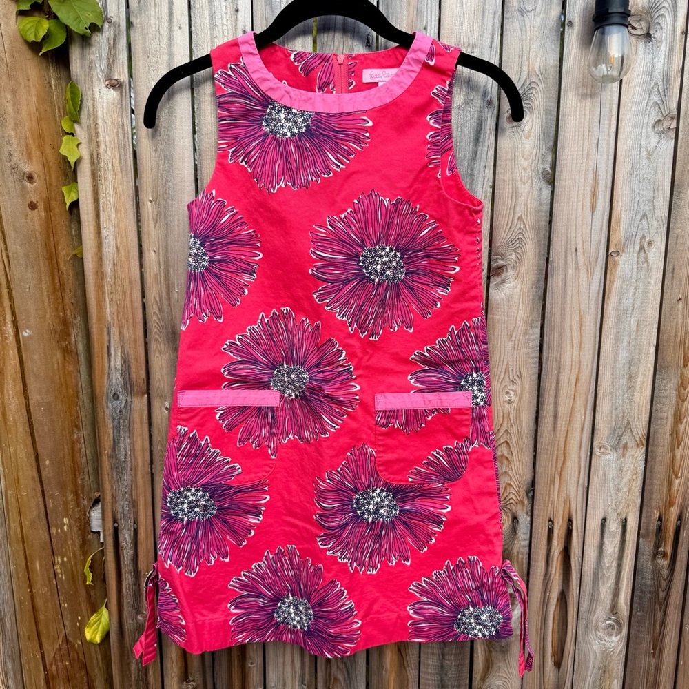 Lilly Pulitzer Pink Island Coral Dress Girls Sz 8